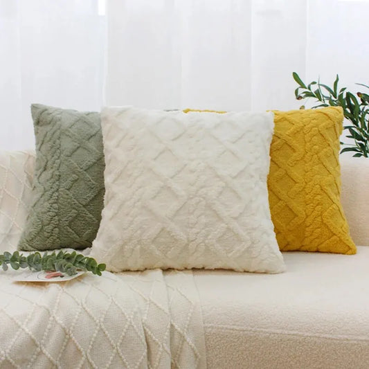 Twist Knitting Plush Pillow Case